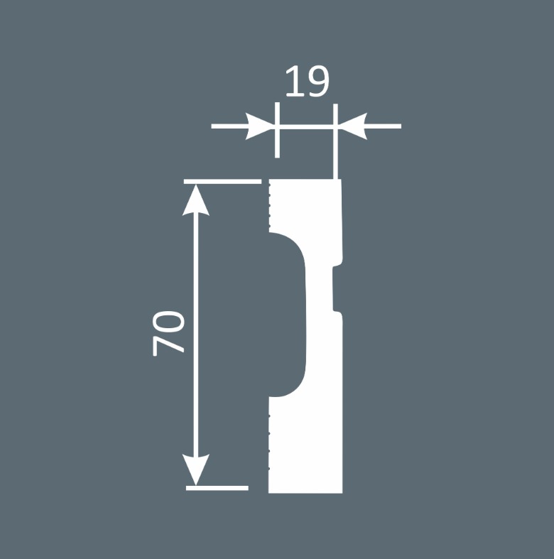 Напольный плинтус Cosca PX 029, 70х19