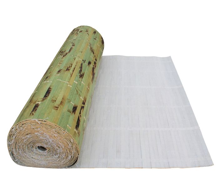 Бамбуковые обои, ламель 17мм, зеленая черепаха, шир.1 м.