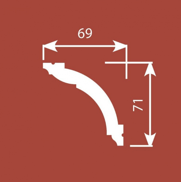Потолочный карниз Cosca КX005, 69х71