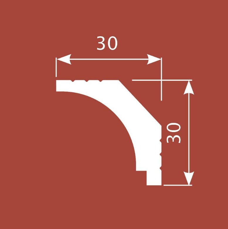 Потолочный карниз Cosca КX019, 30х30