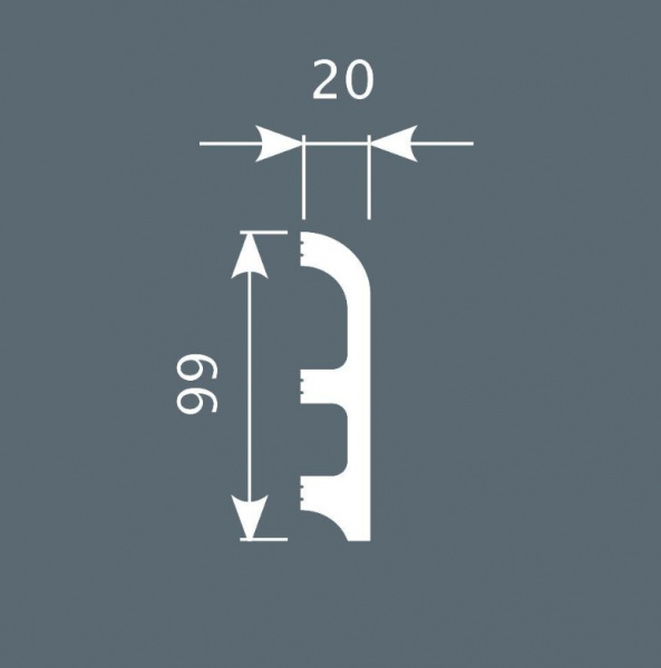 Напольный плинтус Cosca PX 014, 99х20