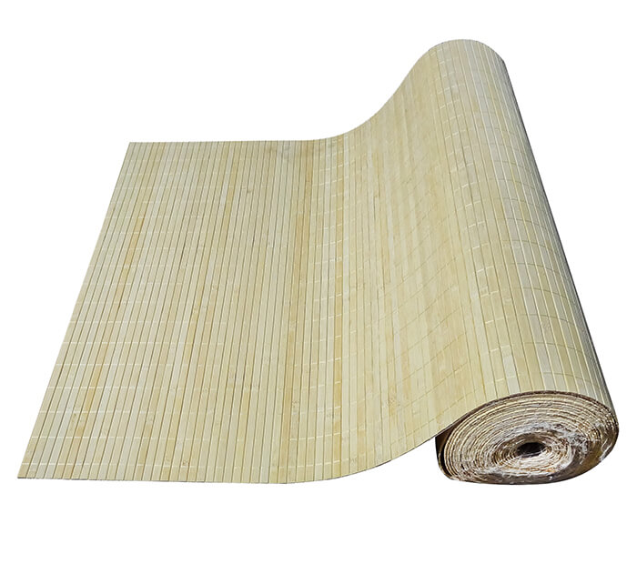 Бамбуковое полотно с нитью ламель 12мм, натур. шир. 0,9м